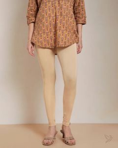 Twin Birds Women Viscose Churidar Legging - Sugar Cookie