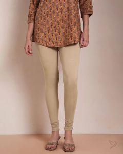 Twin Birds Women Viscose Churidar Legging - Wheat Grain
