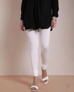 Twin Birds Women Viscose Churidar Legging - White Plus