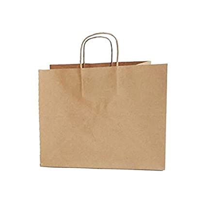 GRACE Paper Bags 1 Kg Cake Bag Brown, 120 Gsm Imported Paper - 25 x 25 x 25 cm, Pack of 100
