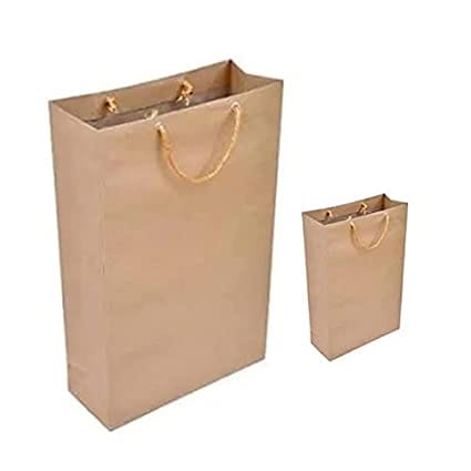 GRACE Paper Brown Paper Bags Brown, 150 Gsm - 38 x 10 x 30 cm, Pack of 100