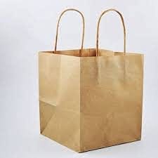 GRACE Paper Bags 1/2 Kg Cake Bag Brown, 120 Gsm Imported Paper - 20 x 20 x 20 cm, Pack of 100
