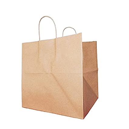 GRACE Paper Bags Brown, 1/2 Kg Cake Bag 150 Gsm - 20 x 20 x 20 cm, Pack of 100