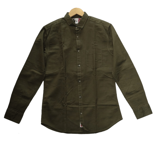 Men Full Sleeve Casual Shirt Army Green
