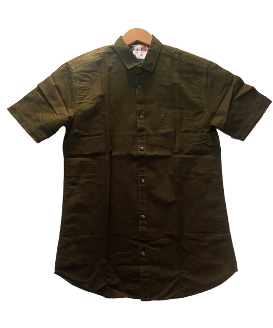 Men Half Sleeve Casual Army Green