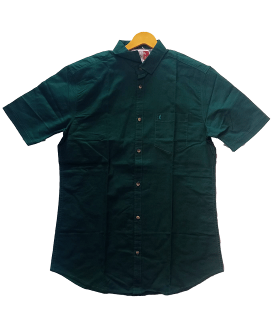 Men Half Sleeve Casual Green