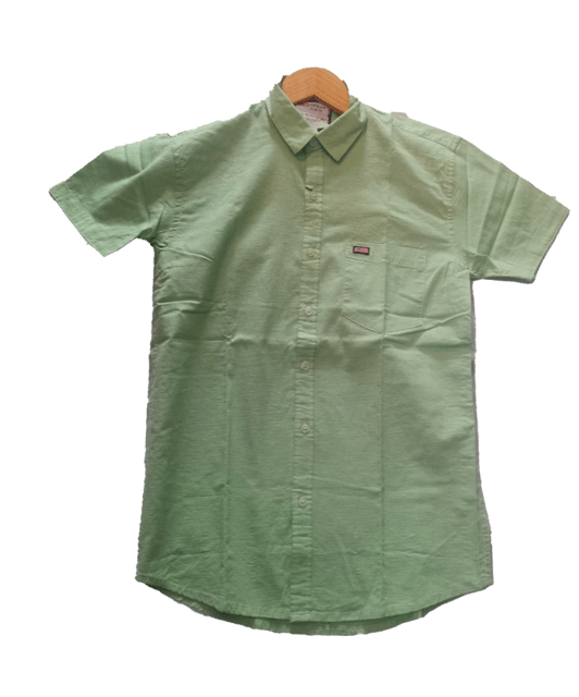 Men Half Sleeve Casual Light Green