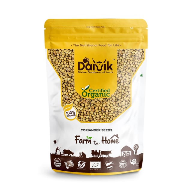 DAIVIK Organic Dhania/Coriander Seeds/Vara Kothamalli