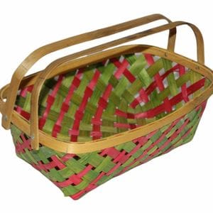 Madurai Bamboo Craft Rectangle Basket With Handle 6X10 Inch