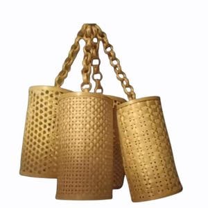Madurai Bamboo Craft Hanging Lamp H Shape 7X10 Inch