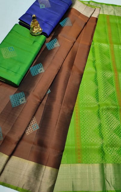 Pure Handloom Soft Silk 1.5 Warp Butta Sarees