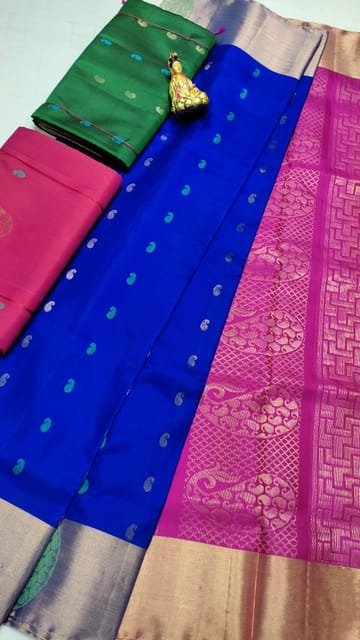 Pure Handloom Soft Silk 1.5 Warp Butta Sarees