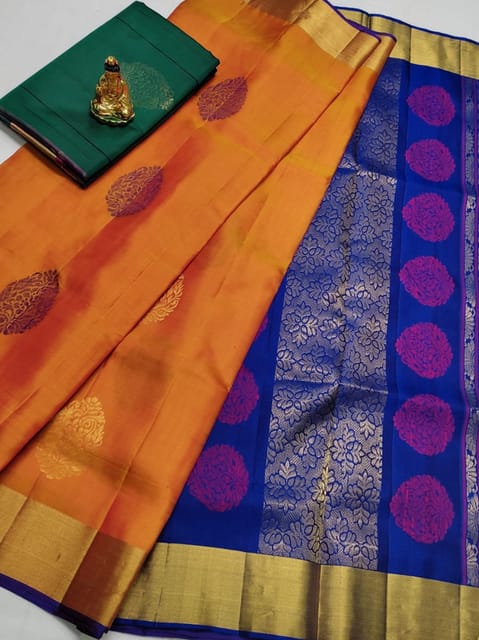 Pure Handloom Soft Silk 1.5 Warp Butta Sarees