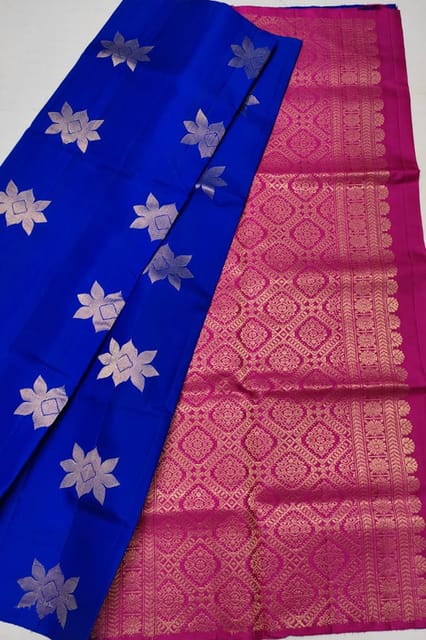 Pure Handloom Soft Silk 2 Warp Without Broder Sarees