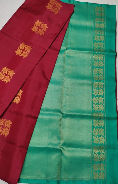 Pure Handloom Soft Silk 2 Warp Without Broder Sarees