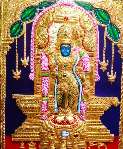 Shivalingam Meenakshi Embossed Painting 24 X 20 Inches Including Wooden Frame