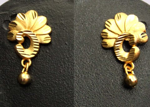 S L GOLD 1 Gram Micro Plated  Peacock Design Earring E24