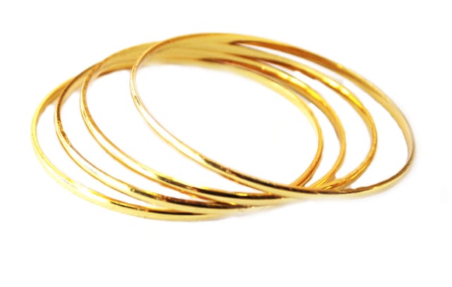 S L GOLD 1 Gram Gold Micro Plated Regular 4 pc Bangles For Womens and Girls