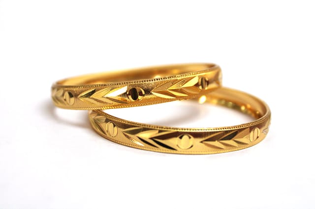 S L GOLD 1 Gram Micro Plated Arrow  Design 2 bangle B16