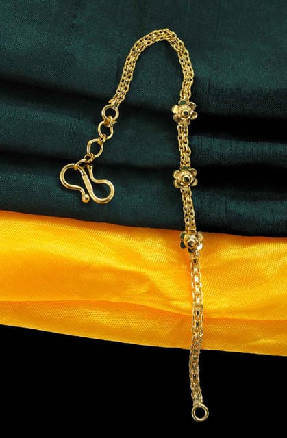 S L GOLD 1 Gram Micro Plated Flower Design Bracelet D12
