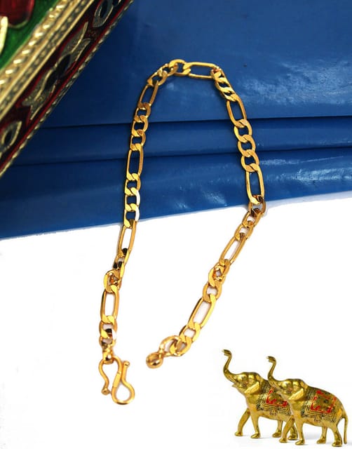 S L GOLD 1 Gram Micro Plated Gents Bracelet D7 for Men