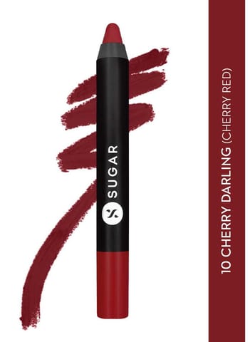 Matte As Hell Crayon Lipstick - 10 Cherry Darling (Cherry Red)