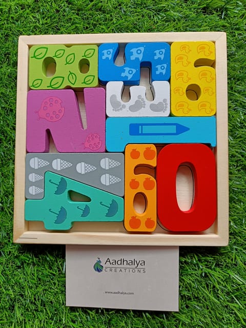 Wooden Tetris Numbers Cognition Puzzle Learning Educational Toy