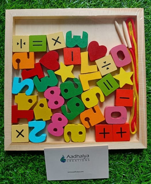 Wooden Lacing Toys Numbers Theme 36 No's