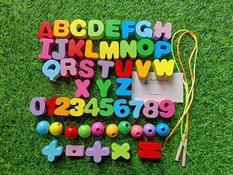 Alphabet Numbers Lacing With Beads