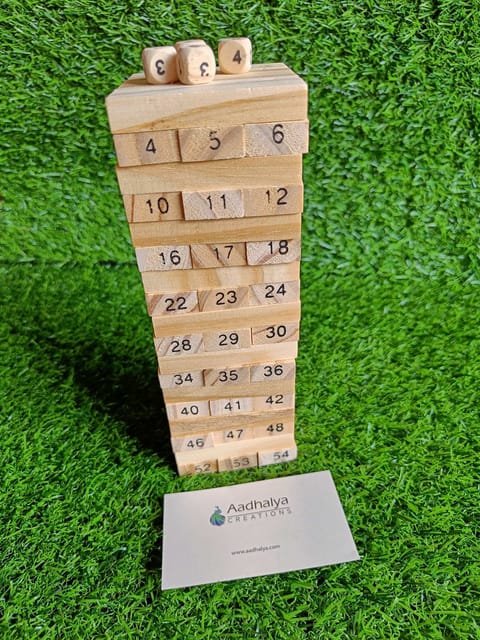 Wooden Numbers Jenga Size (20*7)Cm