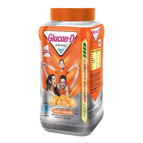 Glucon-D Tangy Orange Glucose Powder (400g, Jar)