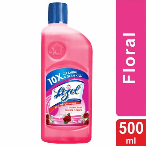 Lizol Floral, Disinfectant Surface & Floor Cleaner Liquid | Suitable for All Floor Cleaner Mops - 500ml