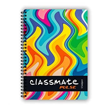 Classmate Pulse Single Line 5-Subject Notebook - 297mm x 210mm, 60 GSM, 300 Pages(Color and design may vary)
