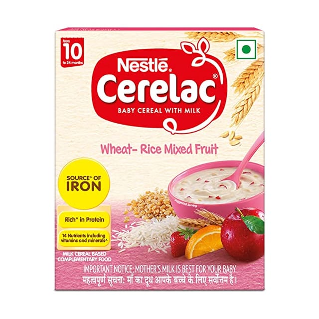 Nestle CERELAC Baby Cereal with Milk, Wheat - Rice Mixed Fruit - From 10 to 24 Months