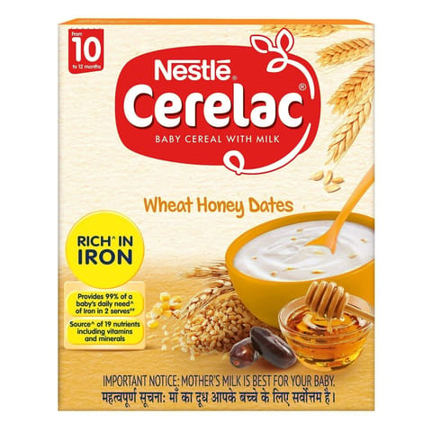 Nestle Cerelac Baby Cerelac with Milk Wheat Honey Dates (From 10 to 12 Months)