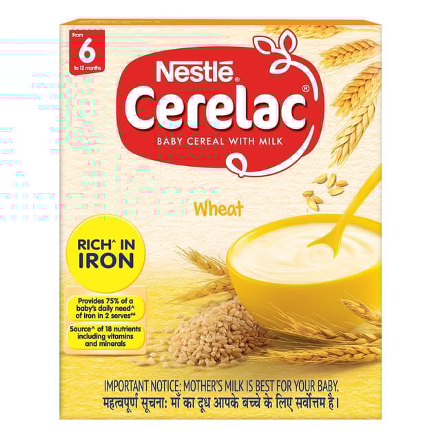 Nestle Cerelac Baby Cereal with Milk Wheat (From 6 to 12 months)