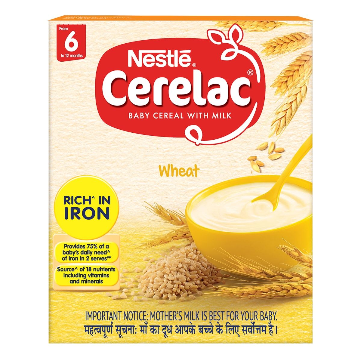 Nestle Cerelac Baby Cereal with Milk Wheat (From 6 to 12 months)