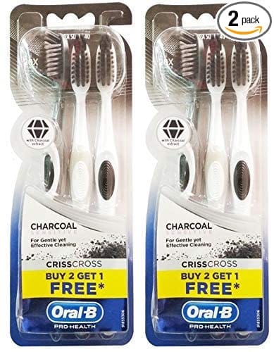 Oral B Es Charcoal Crisscross Tooth Brush 2+1