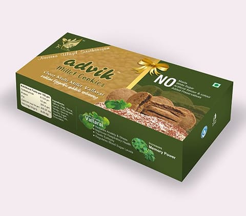 Advik Choco Filled Multimillet Cookies - Vallarai (120Gm)