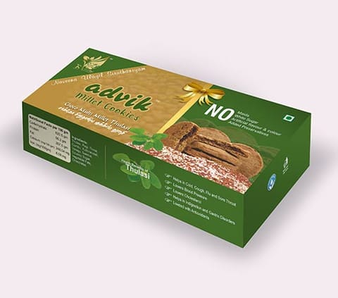 Advik Choco Filled Multimillet Cookies - Thulasi (120Gm)