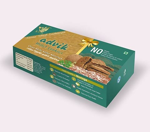 Advik Choco Filled Multimillet Cookies - Moringa (120Gm)