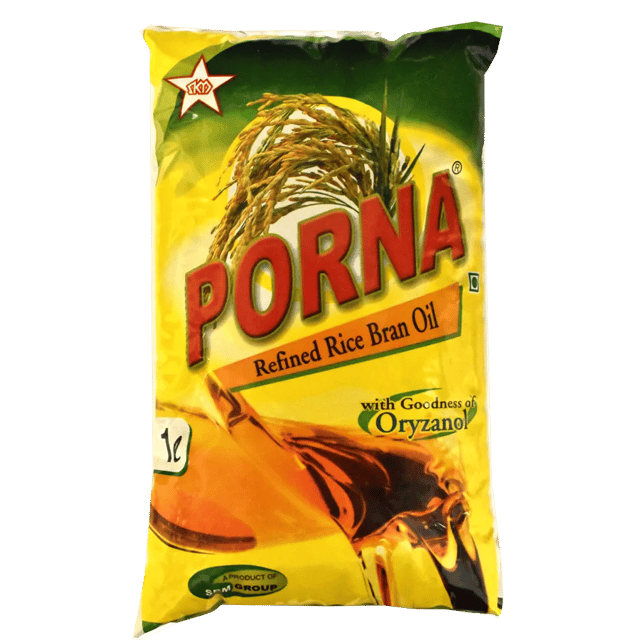 Poorna Refined - Rice Bran Oil, 1 L Pouch
