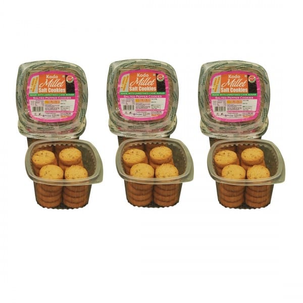 Salt Pepper Cookies - Kodo Millet Pack Of 150g X 3 Nos