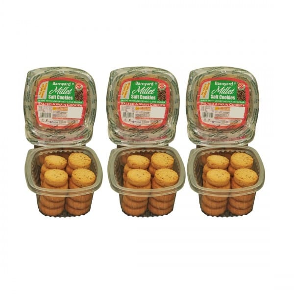 Salt Ajwain Cookies - Barnyard Millet Pack Of 150g X 3 Nos