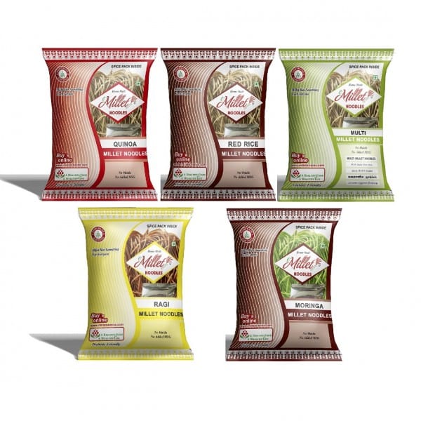 Quinoa, Red Rice, Finger, MultiMillet And Moringa Noodles Pack Of 192g X 5 Nos
