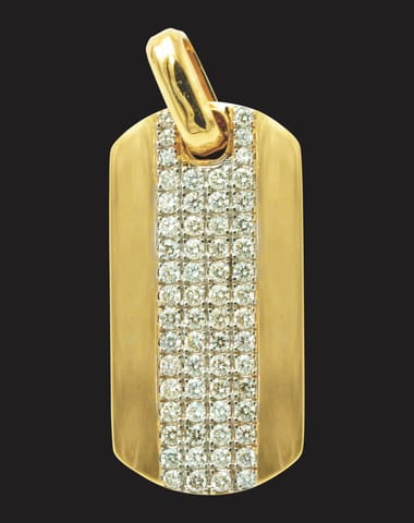 Diamond Men Pendant In 18Kt Yellow Gold with Diamonds (6.896 Gm)