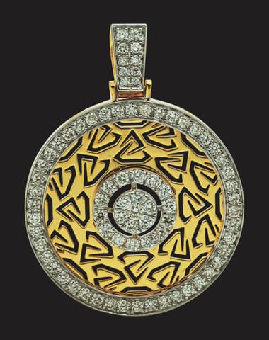 Diamond Men Pendant In 18Kt Yellow Gold with Diamonds (6.701 Gm)