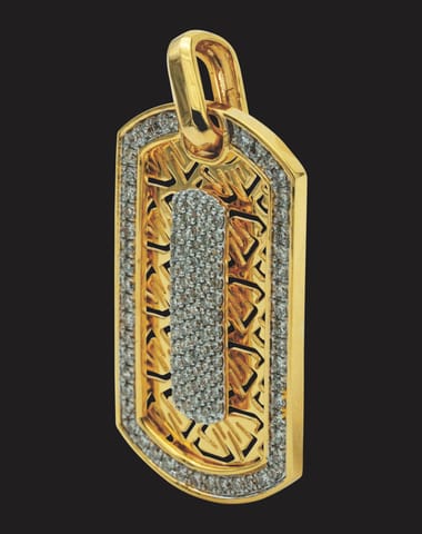 Diamond Men Pendant In 18Kt Yellow Gold with Diamonds (6.44 Gm)