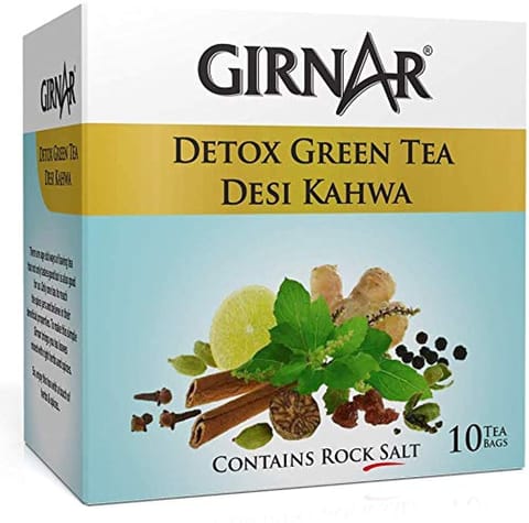 Girnar Detox Green Tea(Desi Kahwa) (10 Teabags)