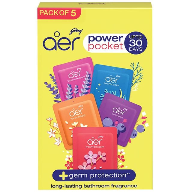 Godrej Aer Power Pocket Pack Of 5 (10Gm X 5 Units)